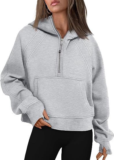 Women’s Zipper Hoodie Sweatshirt – Casual Fall/Winter Pullover