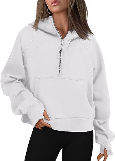 Women’s Zipper Hoodie Sweatshirt – Casual Fall/Winter Pullover