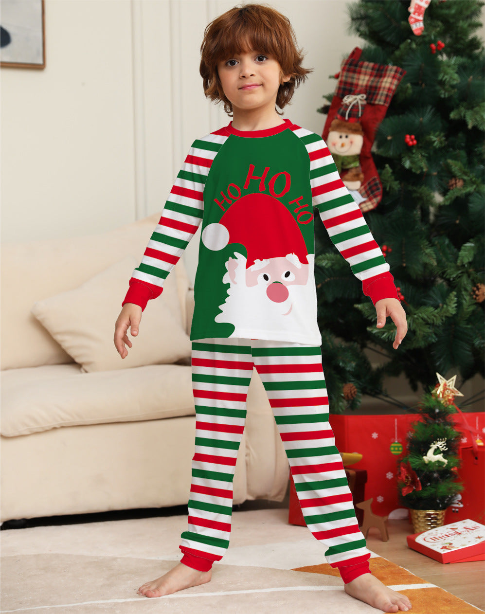 Matching Family Christmas Pajamas – Red Stripe Holiday Sleepwear PJs