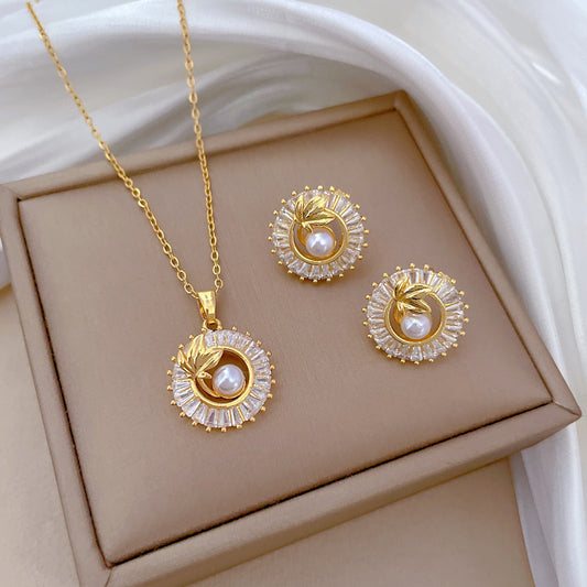 Brilliant Glow: Personalized Diamond Ring, Necklace & Earrings Set