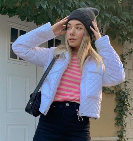 Women’s Cozy Street Style Winter Jacket – Loose Fit & Zipper Front