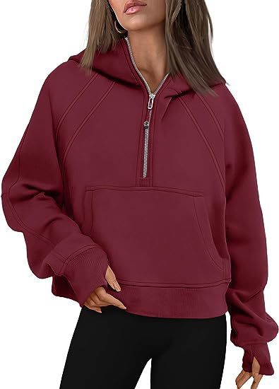 Women’s Zipper Hoodie Sweatshirt – Casual Fall/Winter Pullover