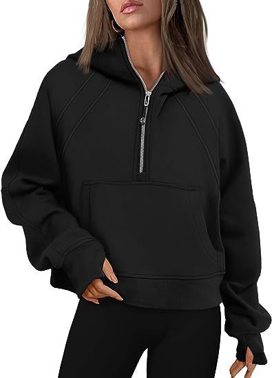 Women’s Zipper Hoodie Sweatshirt – Casual Fall/Winter Pullover