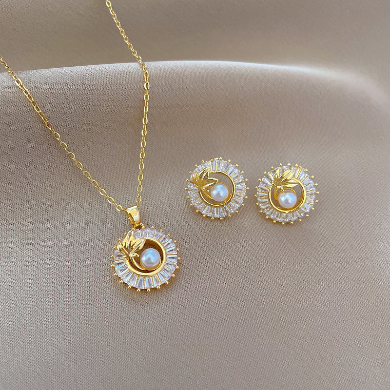 Brilliant Glow: Personalized Diamond Ring, Necklace & Earrings Set