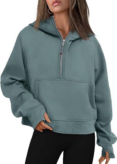Women’s Zipper Hoodie Sweatshirt – Casual Fall/Winter Pullover
