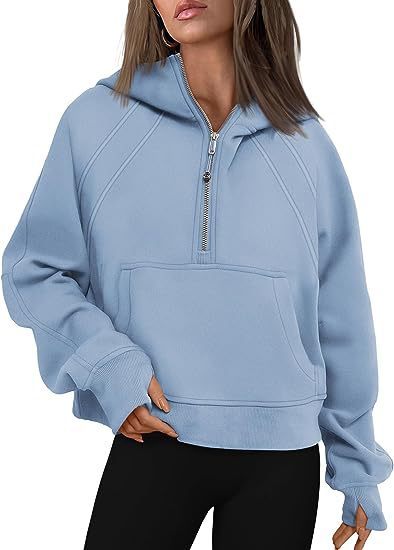 Women’s Zipper Hoodie Sweatshirt – Casual Fall/Winter Pullover