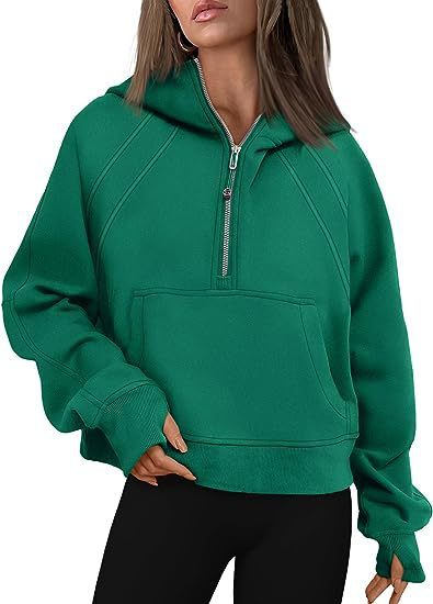 Women’s Zipper Hoodie Sweatshirt – Casual Fall/Winter Pullover