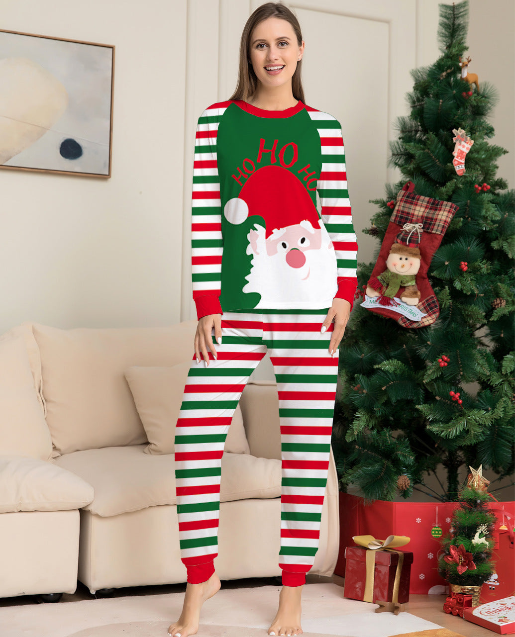 Matching Family Christmas Pajamas – Red Stripe Holiday Sleepwear PJs