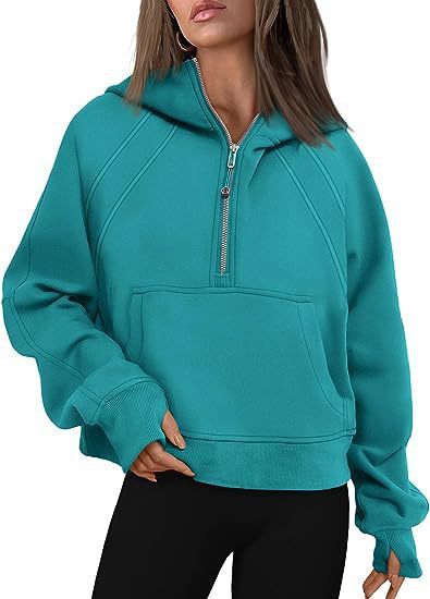 Women’s Zipper Hoodie Sweatshirt – Casual Fall/Winter Pullover